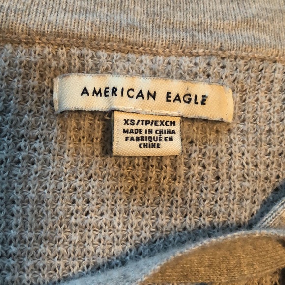 AE Light Grey waffle knit lace-up sweater - Picture 4 of 5